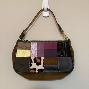 MINT COACH VTG Y2K HOLIDAY MULTICOLOR PATCHWORK DEMI SHOULDER BAG PURSE 7071 WOW